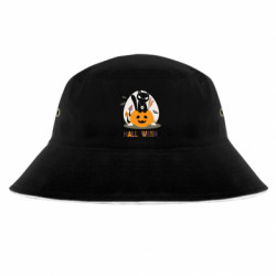 Панама Halloween Черный кот в Тыкве Джек с черепом - FATLINE Панама Halloween Черный кот в Тыкве Джек с черепом