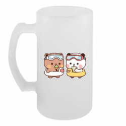 Пивной бокал Дуду и Бубу на пляже - FATLINE Пивной бокал Дуду и Бубу на пляже