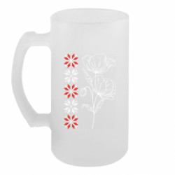 Пивной бокал Маки. Вишивка. Украина - FATLINE Пивной бокал Маки. Вишивка. Украина