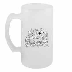 Пивной бокал Милая рыбка с водорослями - FATLINE Пивной бокал Милая рыбка с водорослями