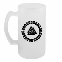 Пивний кухоль Scandinavian Runes And Walknut - FATLINE Пивний кухоль Scandinavian Runes And Walknut