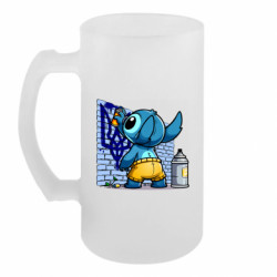 Пивной бокал Стич патриот Украины - FATLINE Пивной бокал Стич патриот Украины