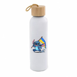 Бутылка для воды Bamboo Стич с украинским флагом - FATLINE Бутылка для воды Bamboo Стич с украинским флагом