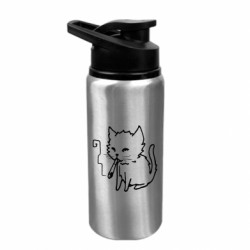 Бутылка для воды Smoking cat - FATLINE Бутылка для воды Smoking cat