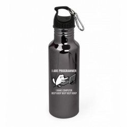 Пляшка металева Aurum I are programmer. Кіт програміст - FATLINE Пляшка металева Aurum I are programmer. Кіт програміст
