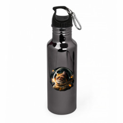 Пляшка металева Aurum кіт у космосі - FATLINE Пляшка металева Aurum кіт у космосі