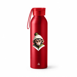 Бутылка металлическая Jumbo Обезьяна в зимней шапке - FATLINE Бутылка металлическая Jumbo Обезьяна в зимней шапке