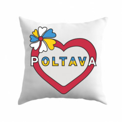 Подушка габардин Полтава, цветок и сердце. - FATLINE Подушка габардин Полтава, цветок и сердце.