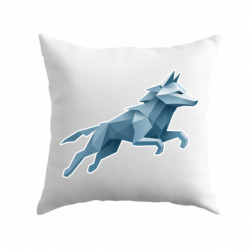 Подушка плюш Волк полигональный