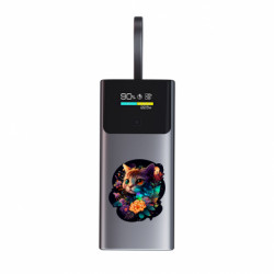 Повербанк 9000 mAh Unic Кіт в квітах - FATLINE Повербанк 9000 mAh Unic Кіт в квітах