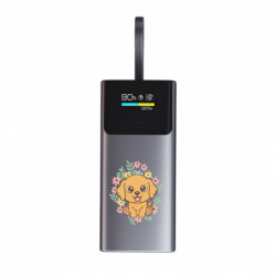 Повербанк 9000 mAh Unic Пес флорист у квітах - FATLINE Повербанк 9000 mAh Unic Пес флорист у квітах