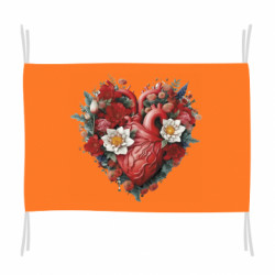Прапор Анатомічне серце у квітах - FATLINE Прапор Анатомічне серце у квітах
