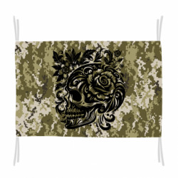 Флаг черепа и розы