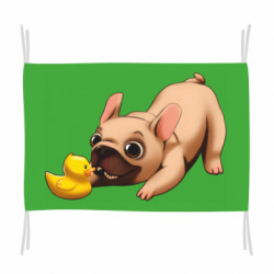 Прапор Французький бульдог з качечкою - FATLINE Прапор Французький бульдог з качечкою