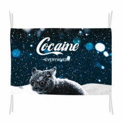 Флаг Кот в снегу - кокаин - FATLINE Флаг Кот в снегу - кокаин