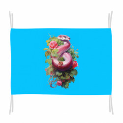 Флаг Розовая змея в цветах