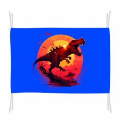 Флаг Тиранозавр на фоне солнца - FATLINE Флаг Тиранозавр на фоне солнца