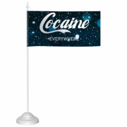 Прапорець настільний Кіт у снігу - кокаїн - FATLINE Прапорець настільний Кіт у снігу - кокаїн