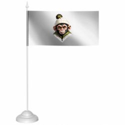 Прапорець настільний Мавпа у зимовій шапці - FATLINE Прапорець настільний Мавпа у зимовій шапці