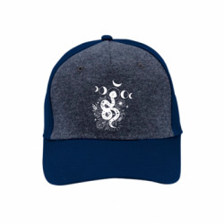 Преміум кепка Містична змія з фазами місяця і квітами - FATLINE Преміум кепка Містична змія з фазами місяця і квітами