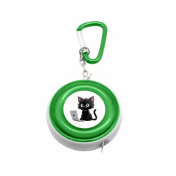 Рулетка-брелок Черный кот за ноутбуком - FATLINE Рулетка-брелок Черный кот за ноутбуком