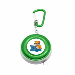 Рулетка-брелок кот программист патриот - FATLINE Рулетка-брелок кот программист патриот