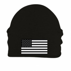 Шапка на флисе Черно-белый флаг США - FATLINE Шапка на флисе Черно-белый флаг США