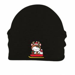 Шапка на флисе Китти на санках - FATLINE Шапка на флисе Китти на санках