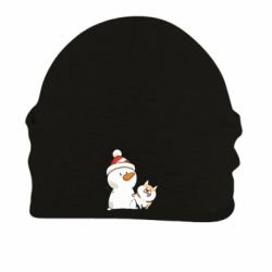 Шапка на флісі Коргі мітить сніговика - FATLINE Шапка на флісі Коргі мітить сніговика