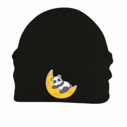 Шапка на флисе Милая панда спит на Луне - FATLINE Шапка на флисе Милая панда спит на Луне