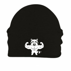 Шапка на флисе Енот бодибилдер - FATLINE Шапка на флисе Енот бодибилдер