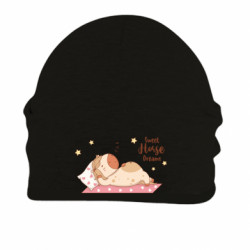 Шапка на флисе Смешная спящая лошадка - FATLINE Шапка на флисе Смешная спящая лошадка