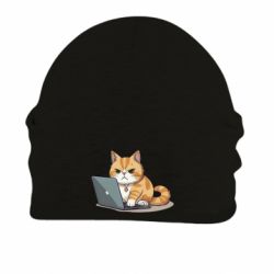 Шапка на флісі Зла кішка за макбуком - FATLINE Шапка на флісі Зла кішка за макбуком