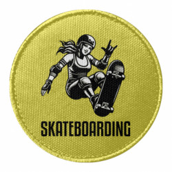Шеврон круглый Девушка на скейтборде