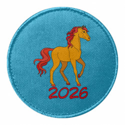 Шеврон круглый Лошадь символ 2026 года - FATLINE Шеврон круглый Лошадь символ 2026 года