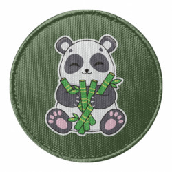 Шеврон круглый Милая панда и бамбук - FATLINE Шеврон круглый Милая панда и бамбук