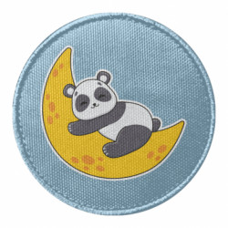 Шеврон круглый Милая панда спит на Луне - FATLINE Шеврон круглый Милая панда спит на Луне