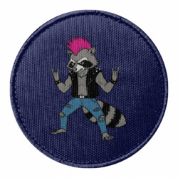 Шеврон круглый Енот панк - FATLINE Шеврон круглый Енот панк