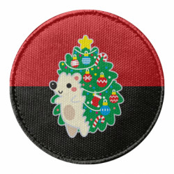 Шеврон круглый Новогодний ёж-ёлка - FATLINE Шеврон круглый Новогодний ёж-ёлка