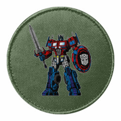 Шеврон круглый Оптимус Прайм з мечом та щитом - FATLINE Шеврон круглый Оптимус Прайм з мечом та щитом