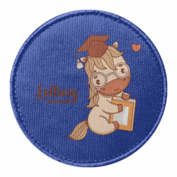 Шеврон круглый Умная Лошадь студент с книгой - FATLINE Шеврон круглый Умная Лошадь студент с книгой