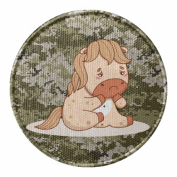 Шеврон круглый Грустная маленькая лошадка - FATLINE Шеврон круглый Грустная маленькая лошадка