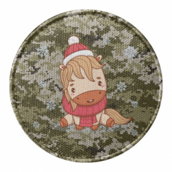 Шеврон круглый Зимняя маленькая лошадка - FATLINE Шеврон круглый Зимняя маленькая лошадка