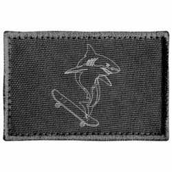 Шеврон прямоугольный Акула на скейте - FATLINE Шеврон прямоугольный Акула на скейте