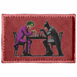 Шеврон прямоугольный Бэтмен и Джокер играют в шахматы - FATLINE Шеврон прямоугольный Бэтмен и Джокер играют в шахматы