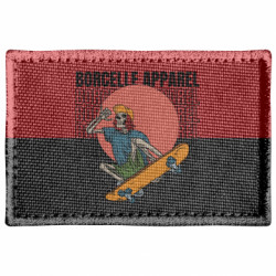 Шеврон прямоугольный Black Apparel Illustrated Skull Skateboard - Скейтбордист - FATLINE Шеврон прямоугольный Black Apparel Illustrated Skull Skateboard - Скейтбордист