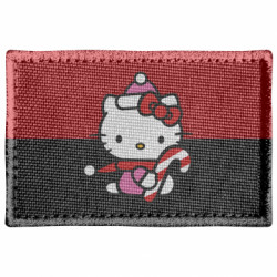 Шеврон прямоугольный Christmas Kitty with candy - FATLINE Шеврон прямоугольный Christmas Kitty with candy