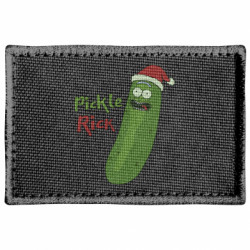 Шеврон прямоугольный Cucumber Rick in a Christmas hat - FATLINE Шеврон прямоугольный Cucumber Rick in a Christmas hat