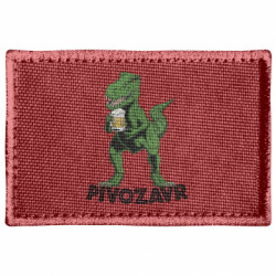 Шеврон прямоугольный Динозавр с пивом