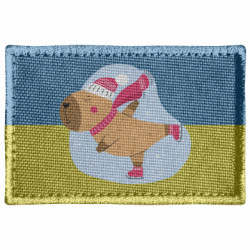 Шеврон прямоугольный Капибара на коньках - FATLINE Шеврон прямоугольный Капибара на коньках